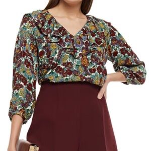 Ba&sh Floral Ruffle Blouse - Multicolor